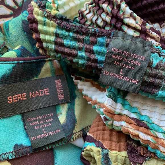 Sere Nade Abstract Print 2 Piece Top Set- Tank & Topper Cardigan Large - Picture 11 of 12